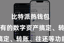 比特派热钱包 除了原有的数字资产搞定、转账、往还等功能外
