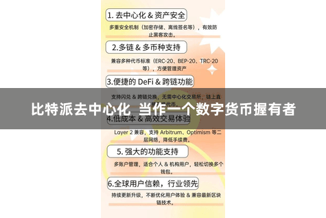 比特派去中心化 当作一个数字货币握有者