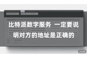 比特派数字服务  一定要说明对方的地址是正确的